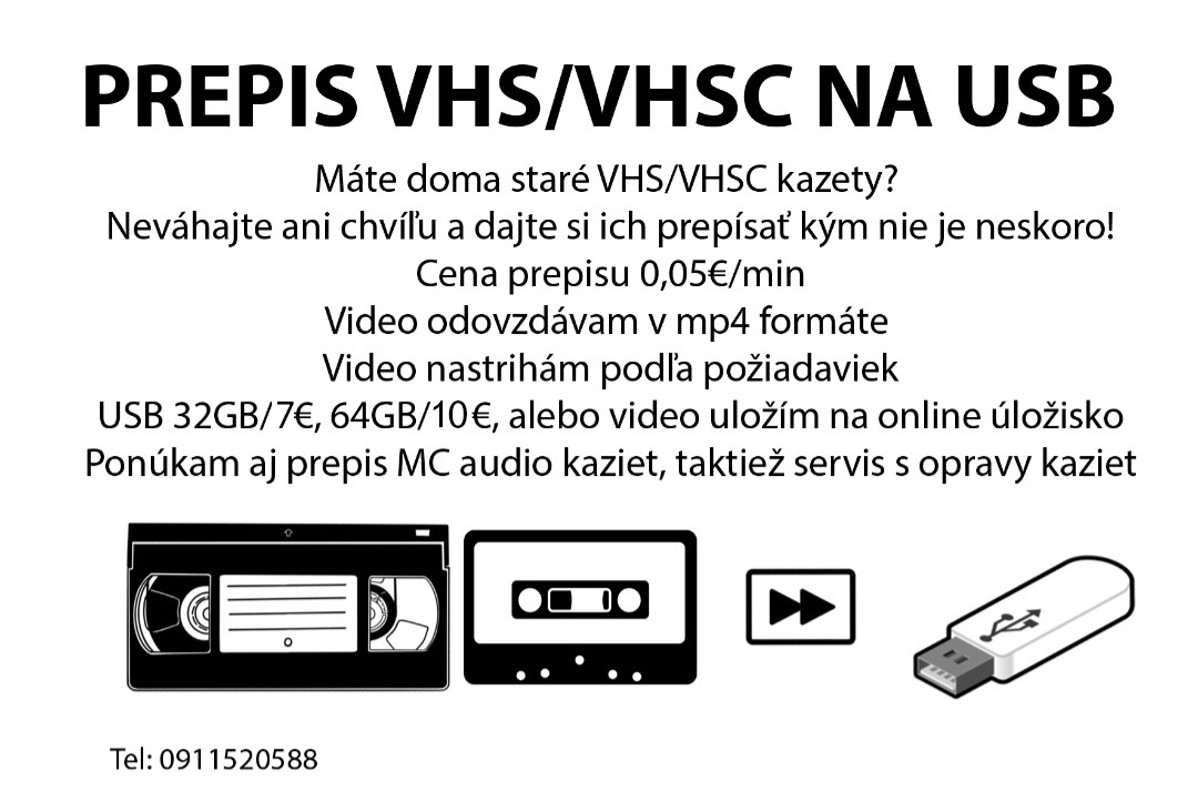 Prepis VHS/VHSC/MC na USB