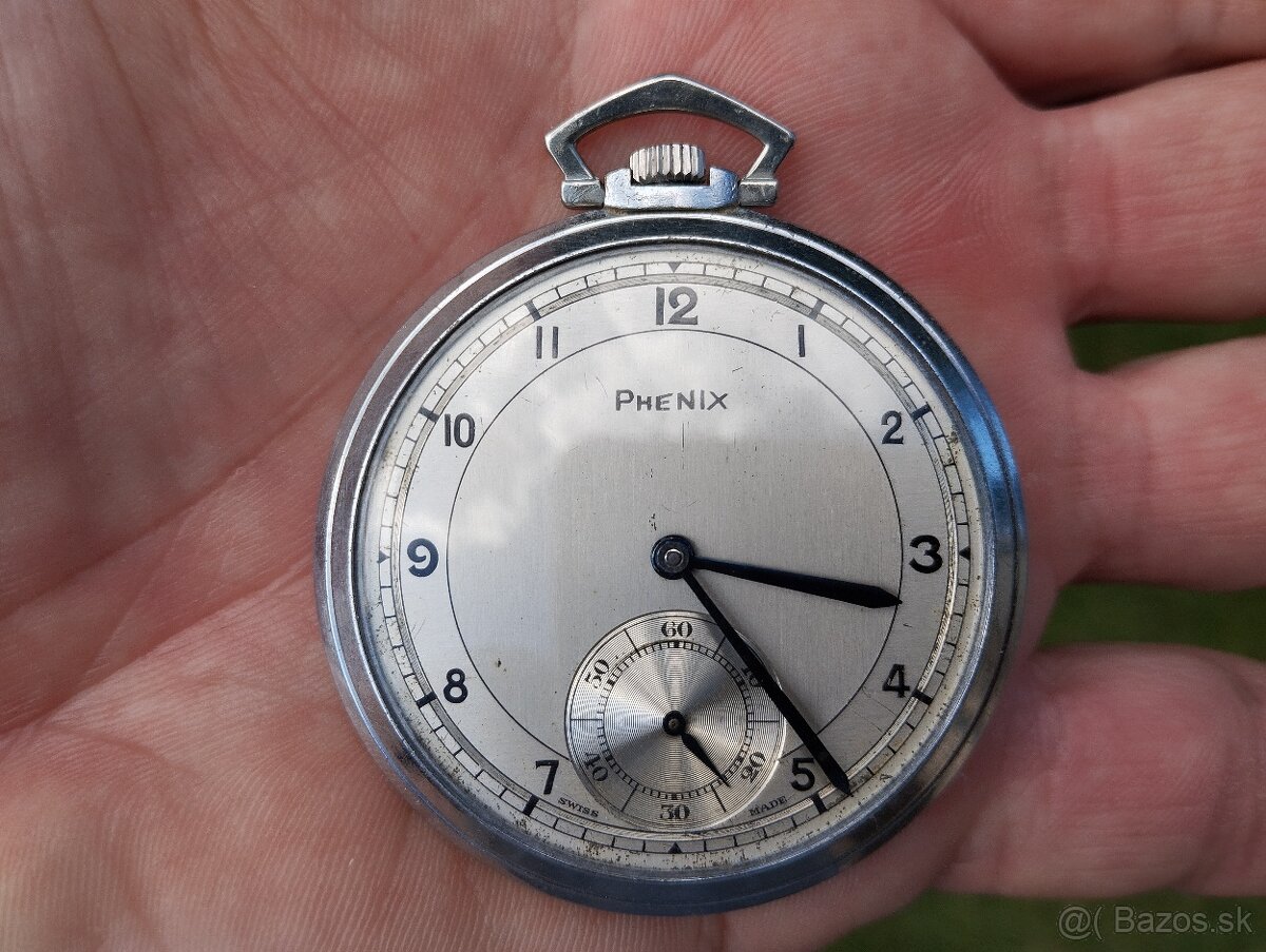 Art-decové kapesni hodiny Phenix s dvoutonovým číselníkem