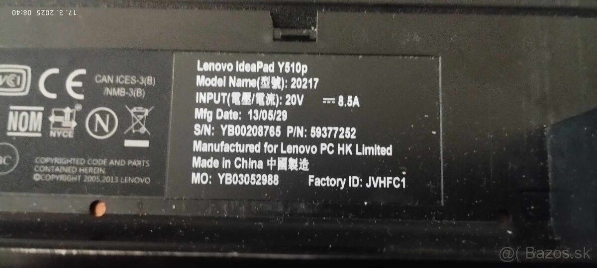 LENOVO IdeaPad Y510p