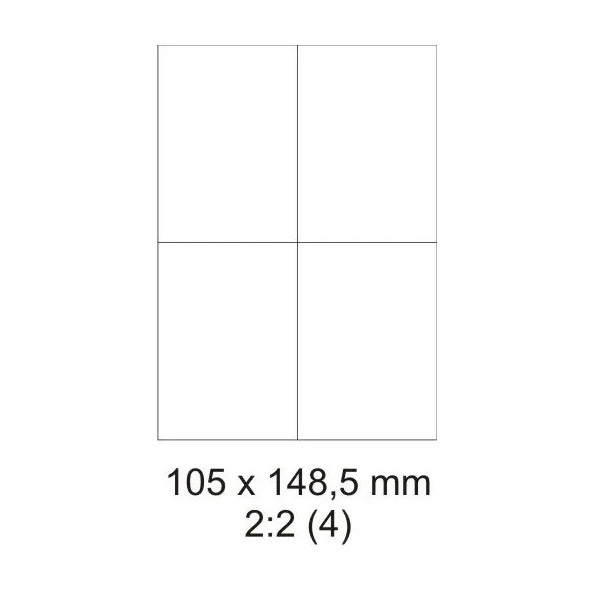 Samolepiace etikety ECODATA 105x148 univerzálne biele