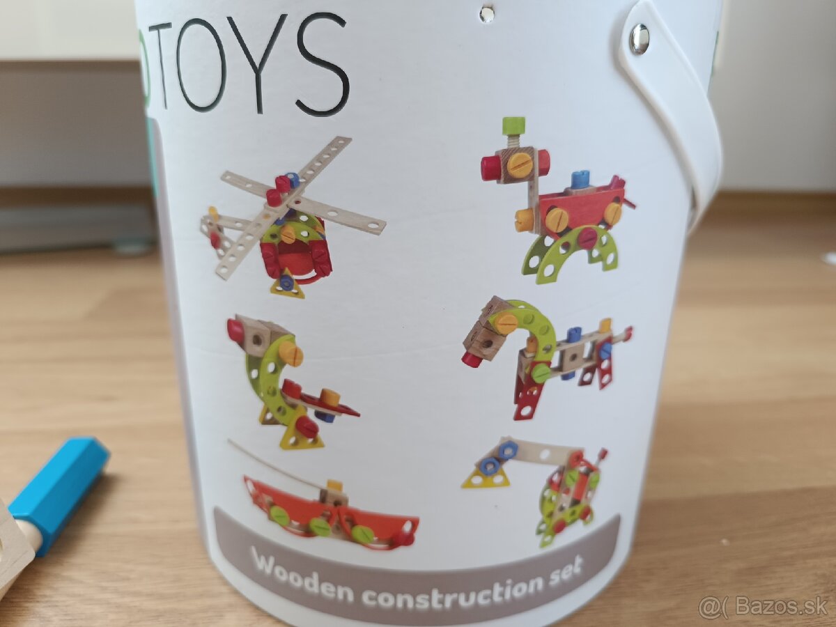 Drevená stavebnica šrobovačka Eco toys 3+