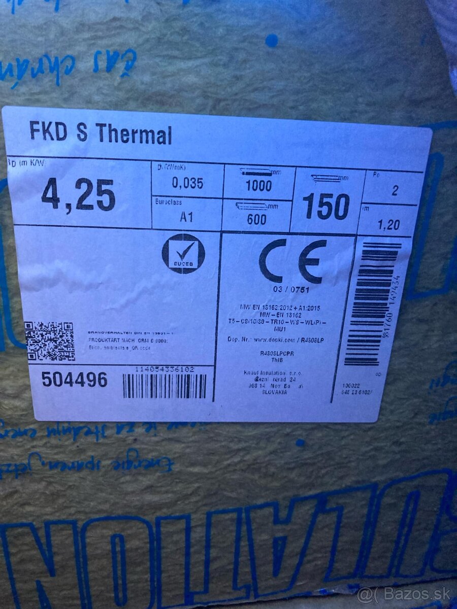 Fasádna minerálna vata Knauf FKD S Thermal 150mm