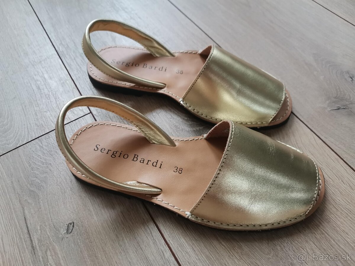 Zlaté sandále Sergio Bardy č. 38 kožené