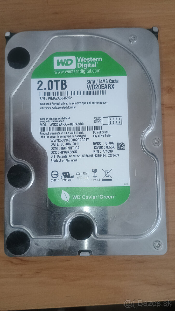 Interny/Externy HDD WD 2TB