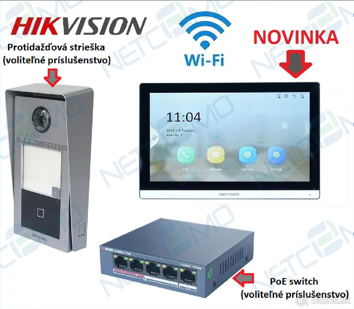 Videovrátnik Hikvision DS- KIS604-P s novým typom monitora