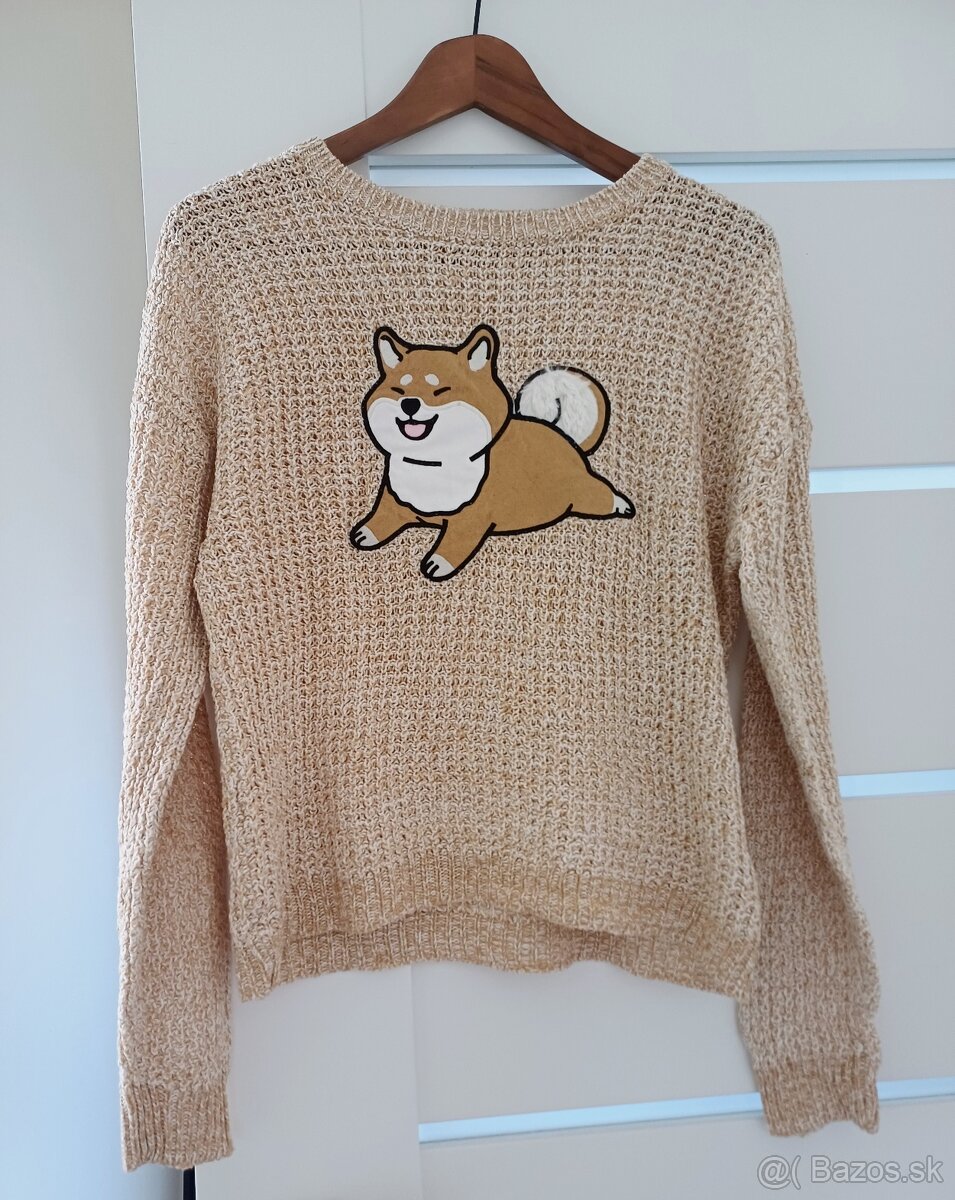 Svetrík veľkosť S so psíkom shiba