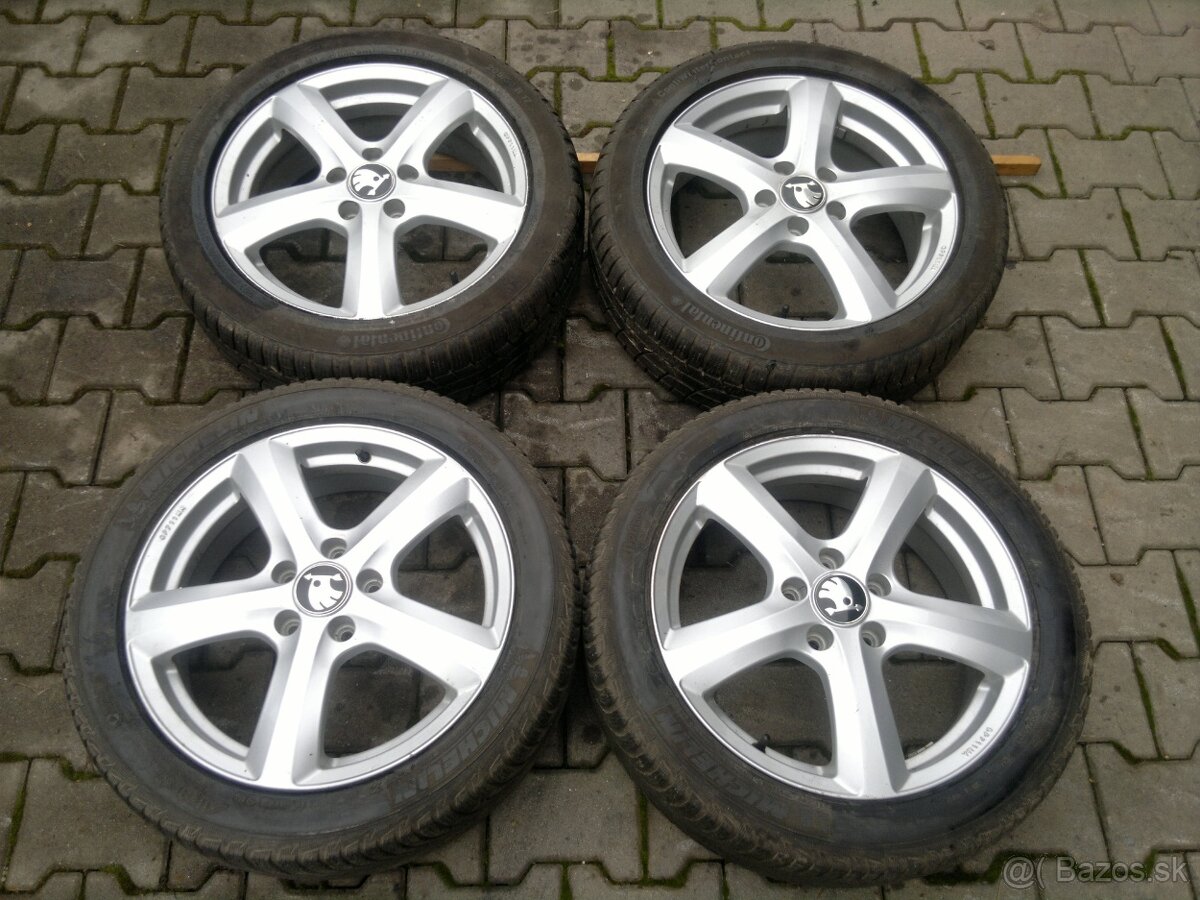 Elektrony Skoda 5x112 R17, zimne pneu 205/50 r17