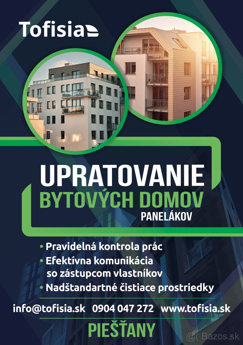 Upratovanie bytových domov (panelákov) Piešťany