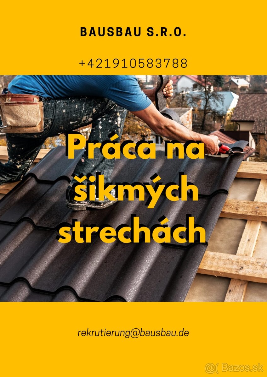 Práca na šikmých strechách v Nemecku