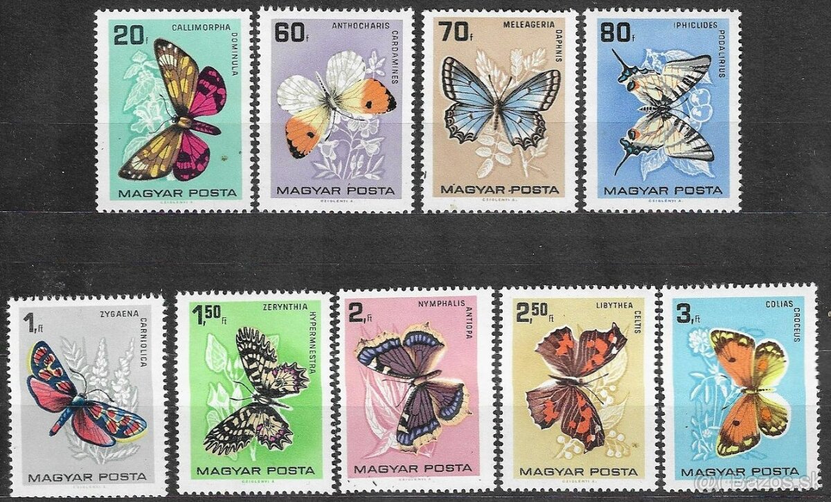 ????PZ.2025.3. L E P K E - Butterflies - 1966 - Maďarsko - 