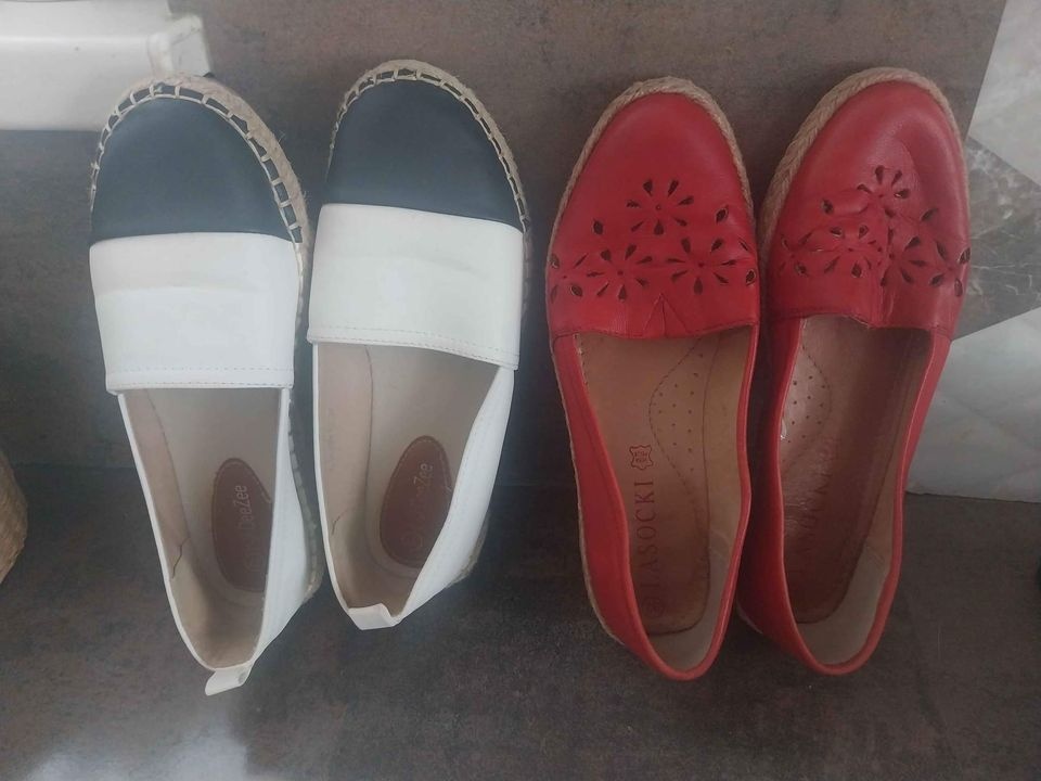 2x kožené espadrilky veľ. 37