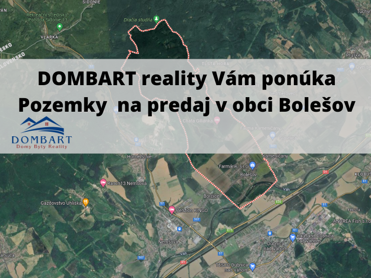 Pozemky a vodná plocha - predaj v obci Bolešov