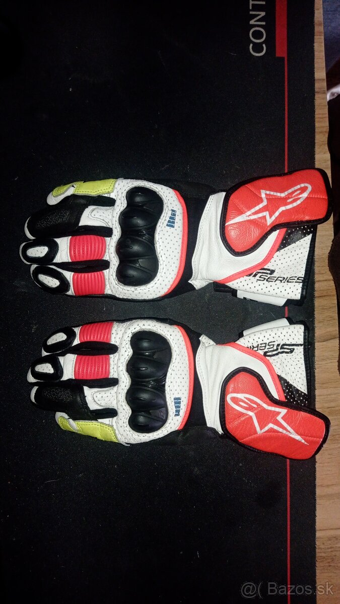 ALPINESTARS rukavice SP-2 V3 white / fluo red / black