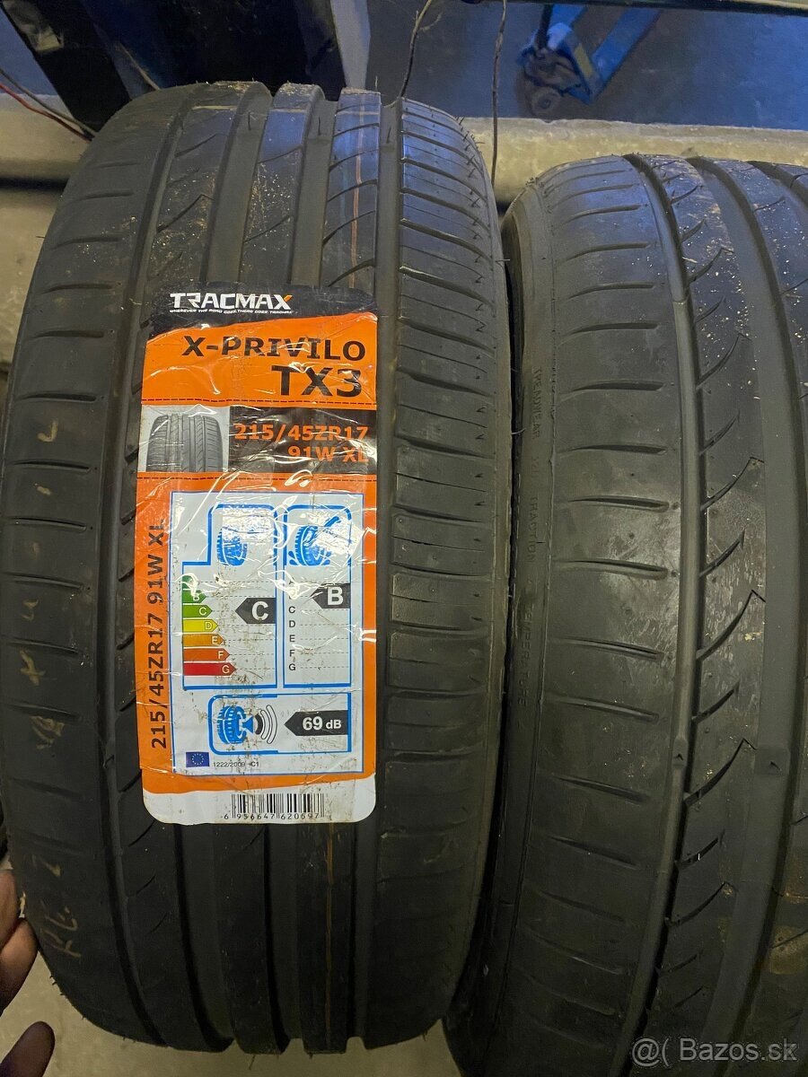 2x nove letni pneu tracmax 215/45 R17 Cena za kus