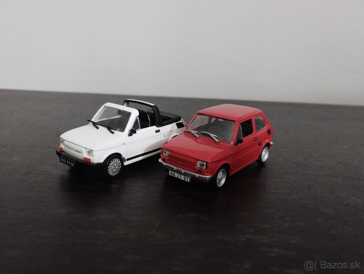 2x Legendarne automobily 1:43 polski Fiat 126p a 126p Bosmal