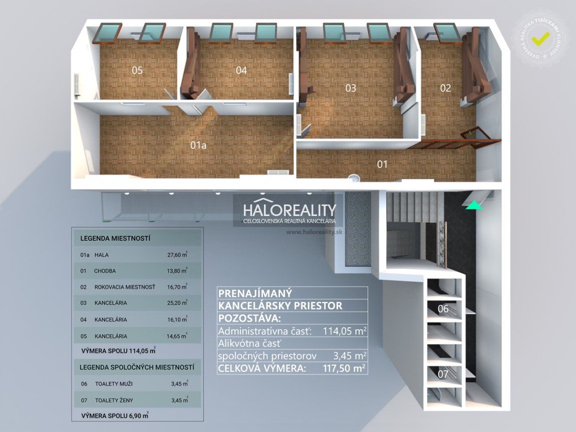 HALO reality - Prenájom, kancelársky priestor Bratislava Sta