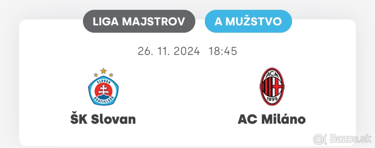 ŠK Slovan vs AC Milano