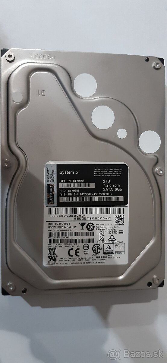 #52 - Disk 2TB Toshiba SATA 7200RPM 3,5"