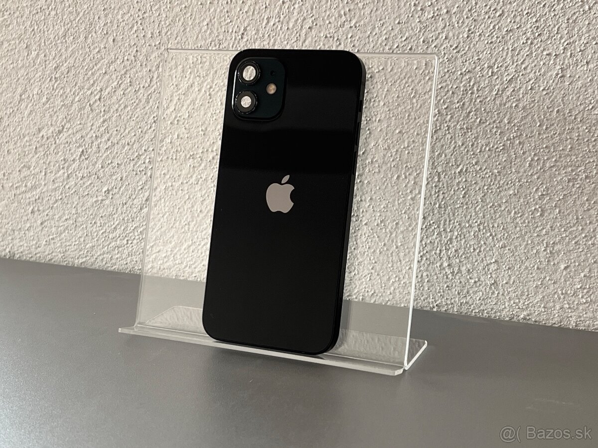 Originál housing na iPhone 12 - black, čierny