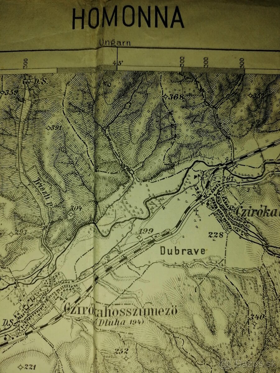 Stará mapa Humenné a okolie-1904.