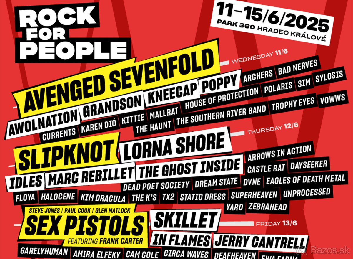 ROCK FOR PEOPLE- Predám jeden 4-dňový lístok