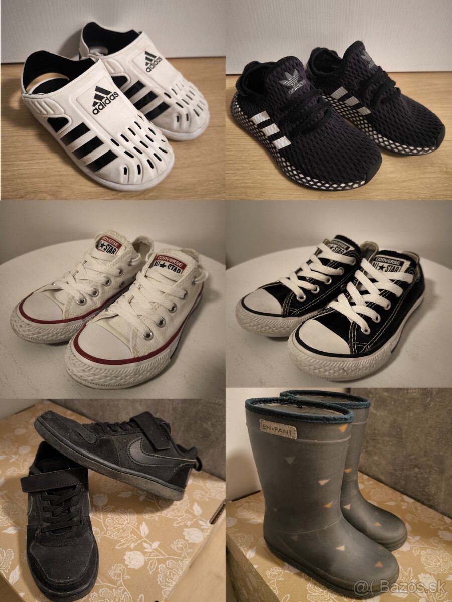 Platenky Converse, tenisky Nike, sandálky Adidas