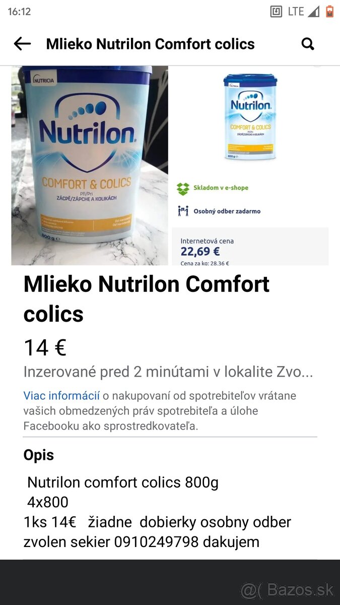 Nutrilon  Comfort Colics