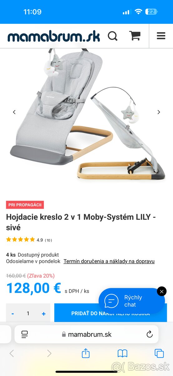 Hojdacie kreslo pre bábätká