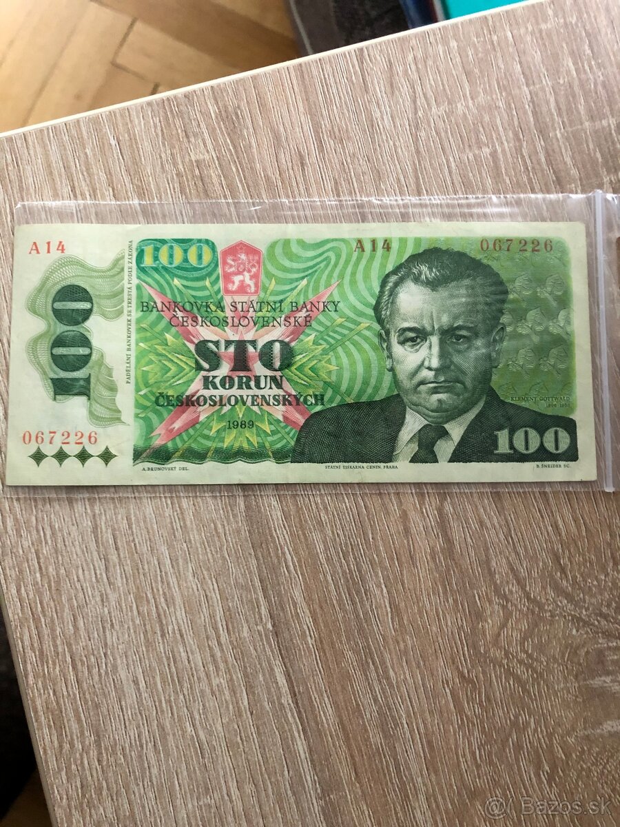 100 koruny Slovenské Československé