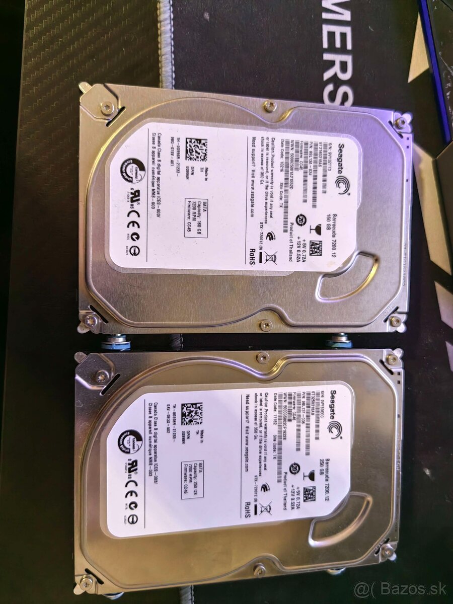 Predám 2 Hdd disky značky Seagate 160-250Gb