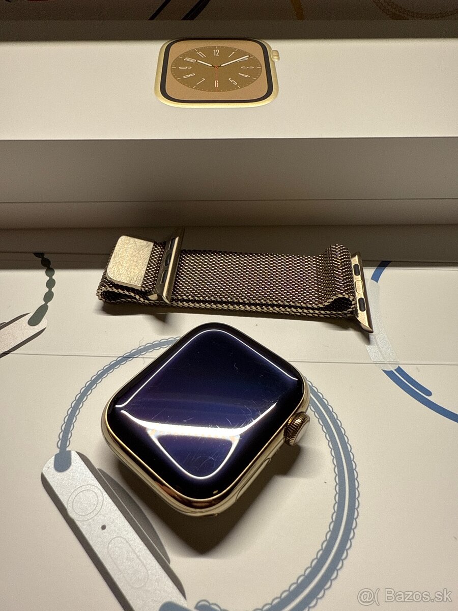 Apple Watch 8 Gold Stainless Steel + Milanese band