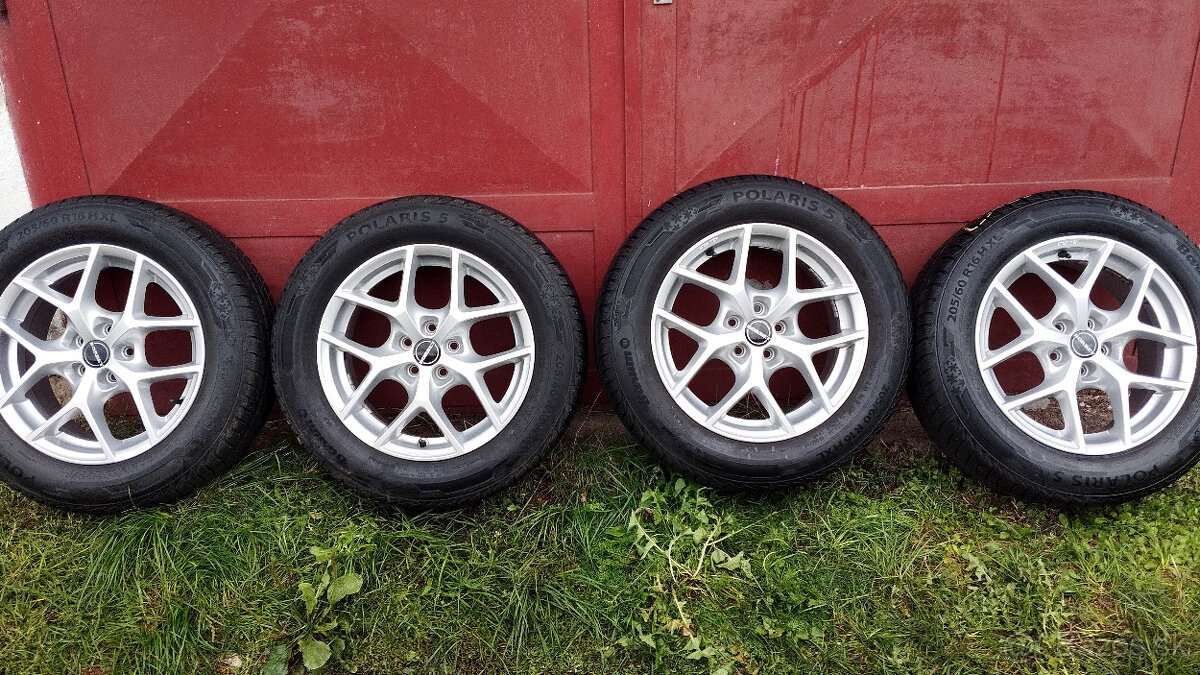 5x112 R16  - 205/60 R16 BORBET+Zimné pneu 7 mm