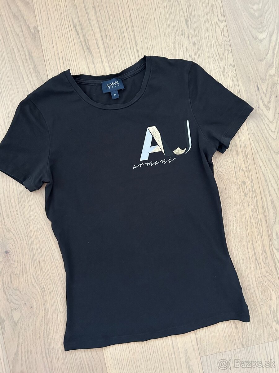 Armani Jeans tričko čierne XS