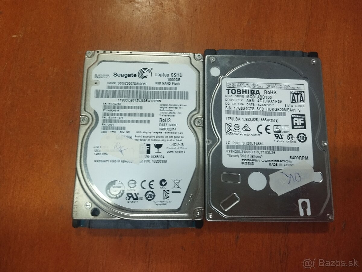 Predám pevné disky HDD 2,5" 3,5" a SSD 2,5"