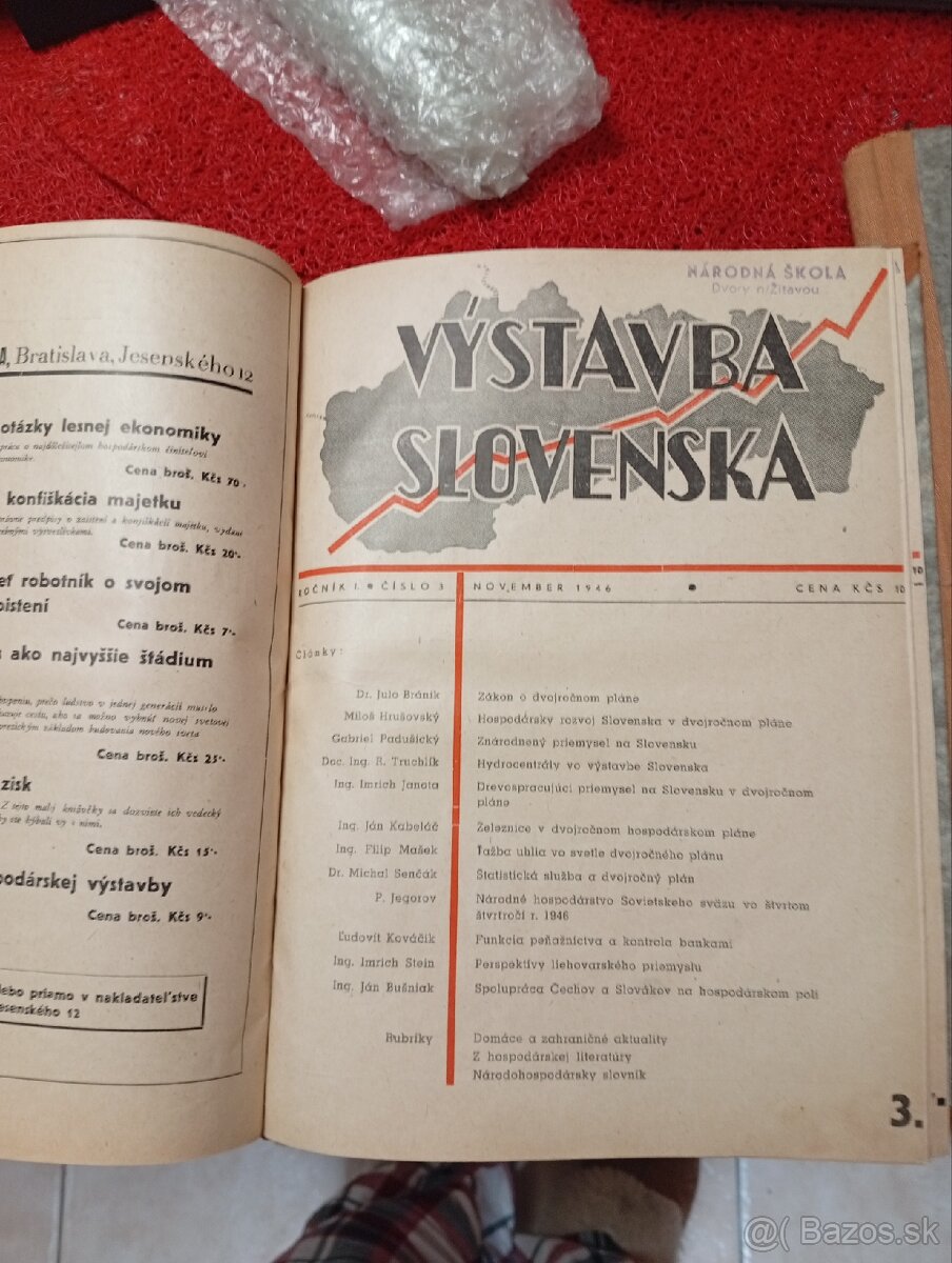 Výstavba Slovenska 1946,zbierka casopisov