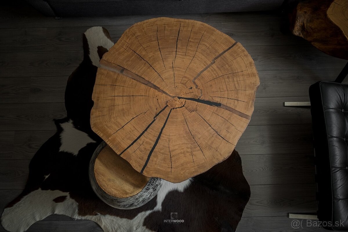 dizajnovy konferencny stolik z masivu dub