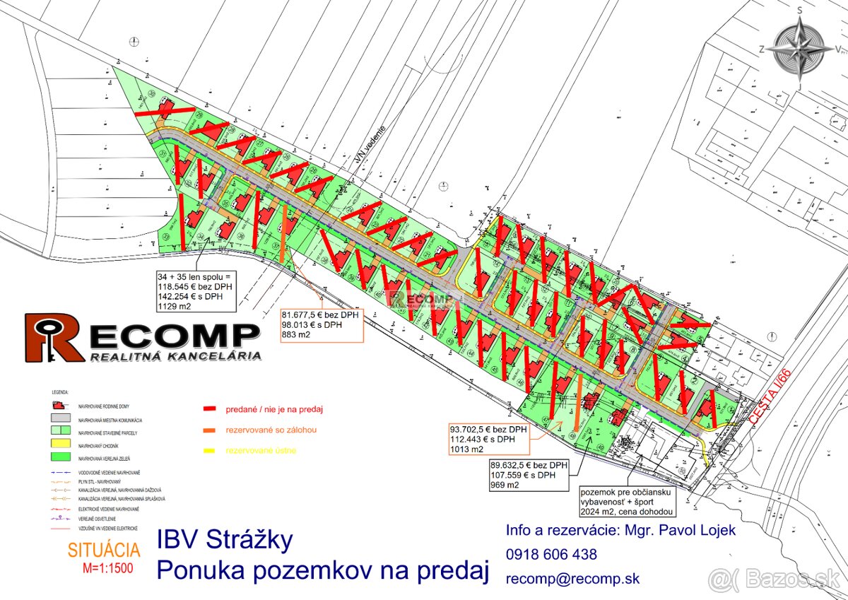 Pozemok pre občiansku vybavenosť a šport 2024 m2 v novej lok