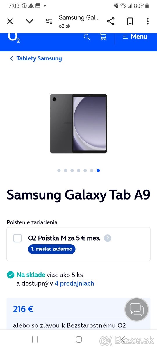 Tablet samsung A9