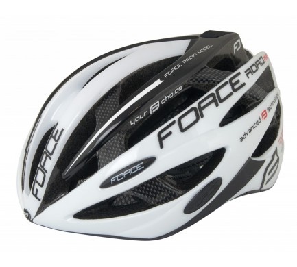 PRILBA FORCE ROAD PRO CESTNÁ BIELO-ČIERNA XS 48-54 CM