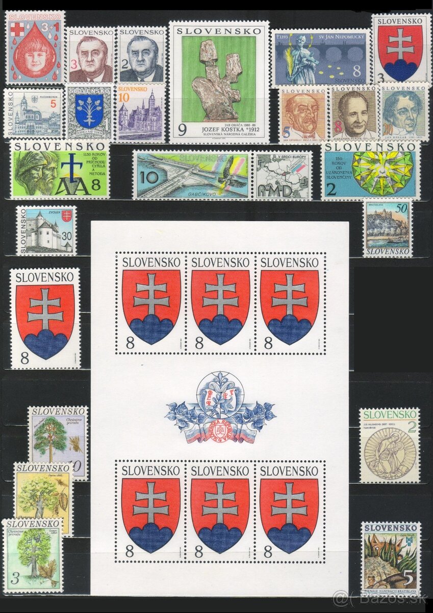 Poštové známky, filatelia: Slovensko - 1993 komplet