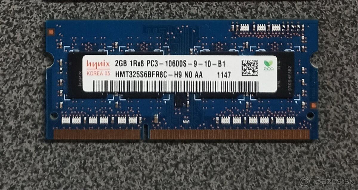 Pamäť 2GB DDR3 10600S/1333MHz SO-DIMM