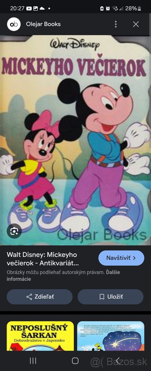 HĽADÁM knihu/leporelo Mickeyho večierok