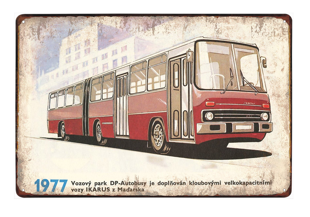 plechová cedule - autobus Ikarus