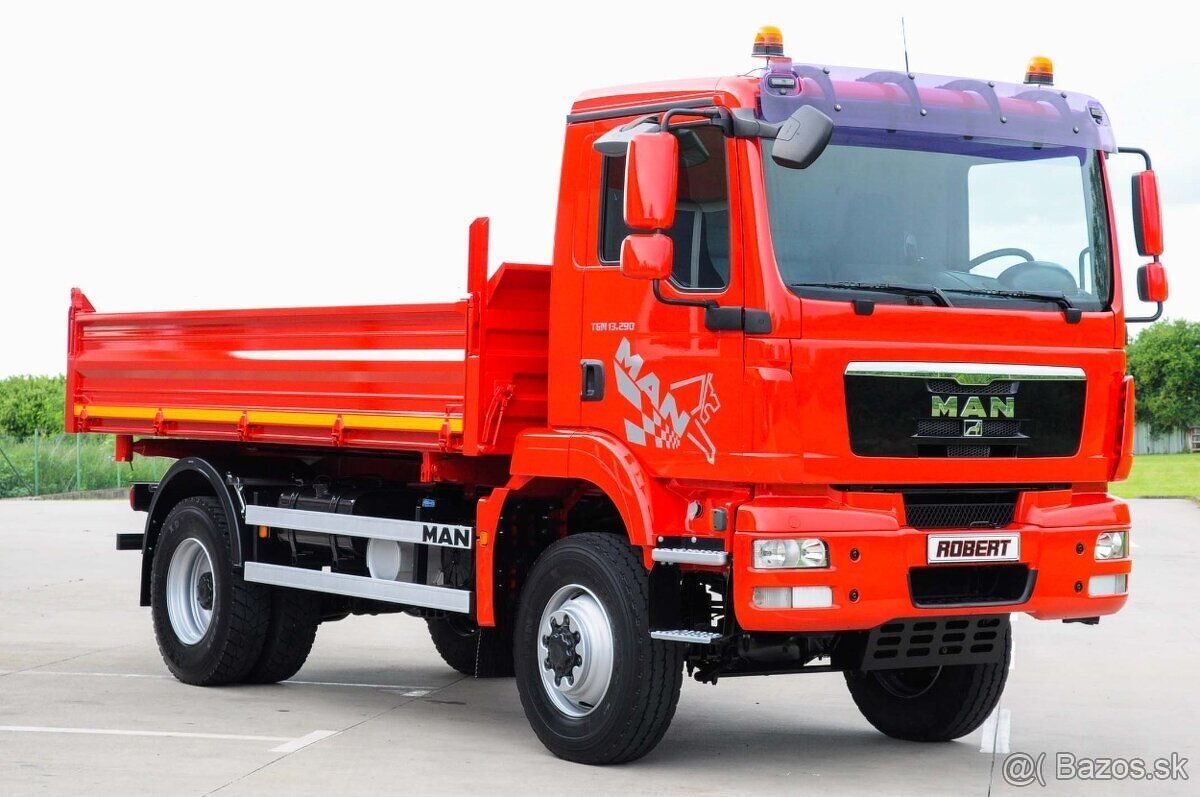 MAN TGM 15.290 - 4X4 TROJSTRANNÝ SKLÁPAČ // IBA 68.000KM EU5