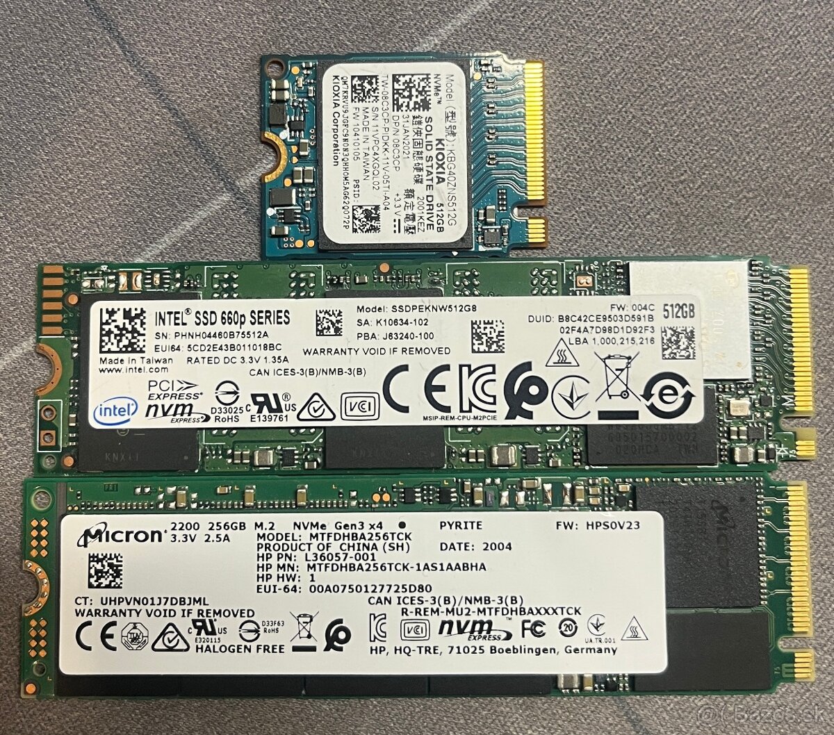 SSD M.2 rozne typy  a velkosti  vsetky odskusane a OK