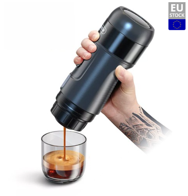 HiBREW H4A 80W prenosný kávovar,Expresso kávovar 3v1– čierny