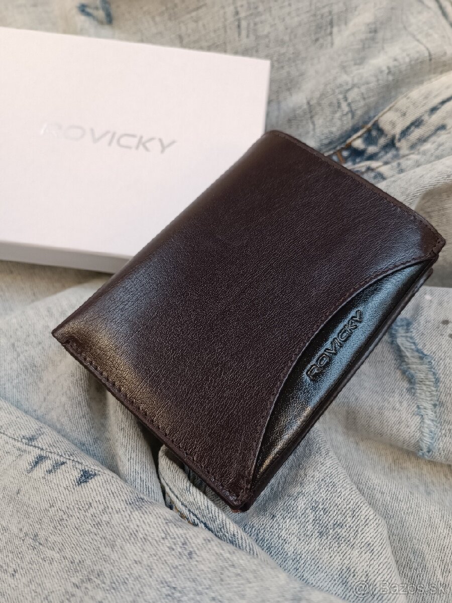 Pánska KOŽENÁ peňaženka hnedo-čierna