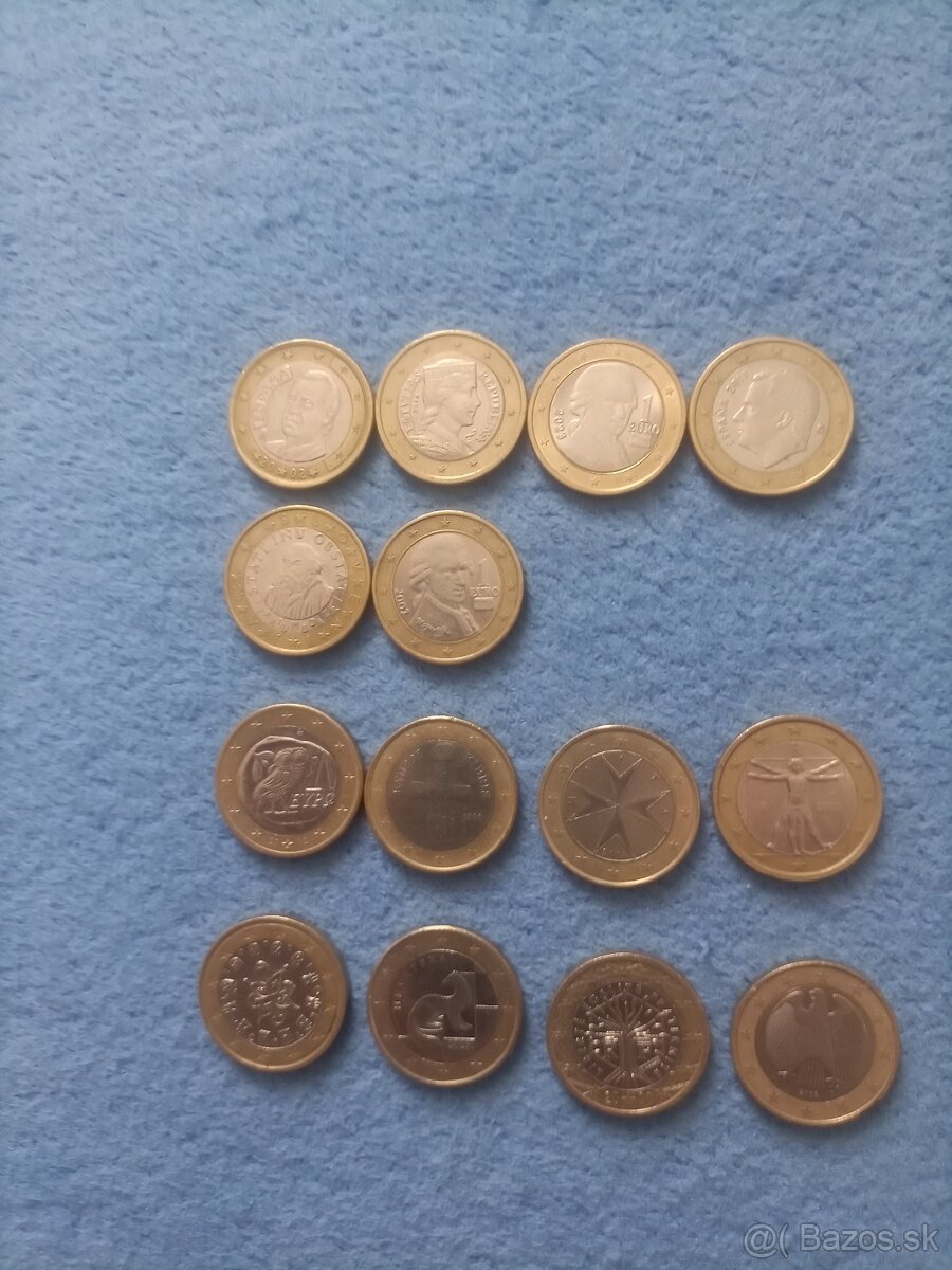 1 eurové mince