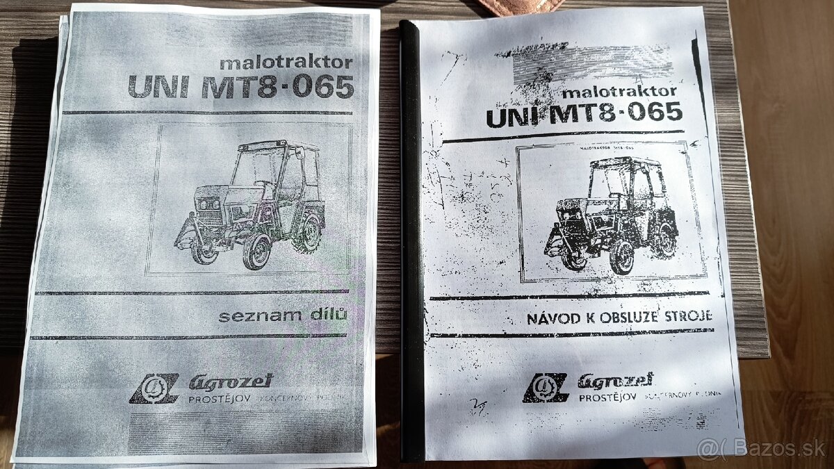 Kúpim originál katalógy na malotraktor MT8 - 065