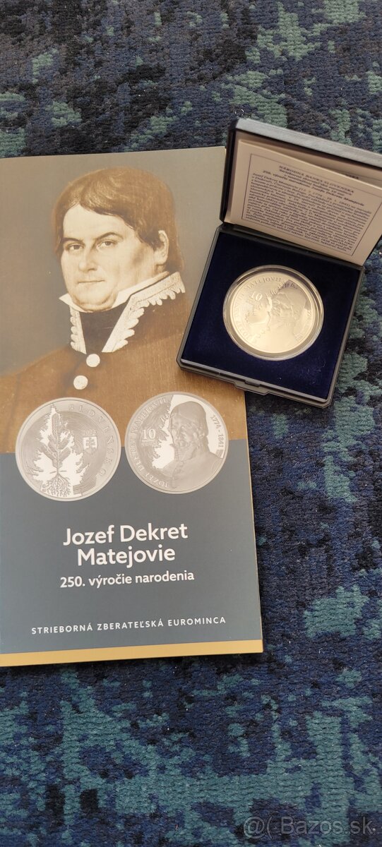 10 € euro minca PROOF Jozef Dekrét Matejovie